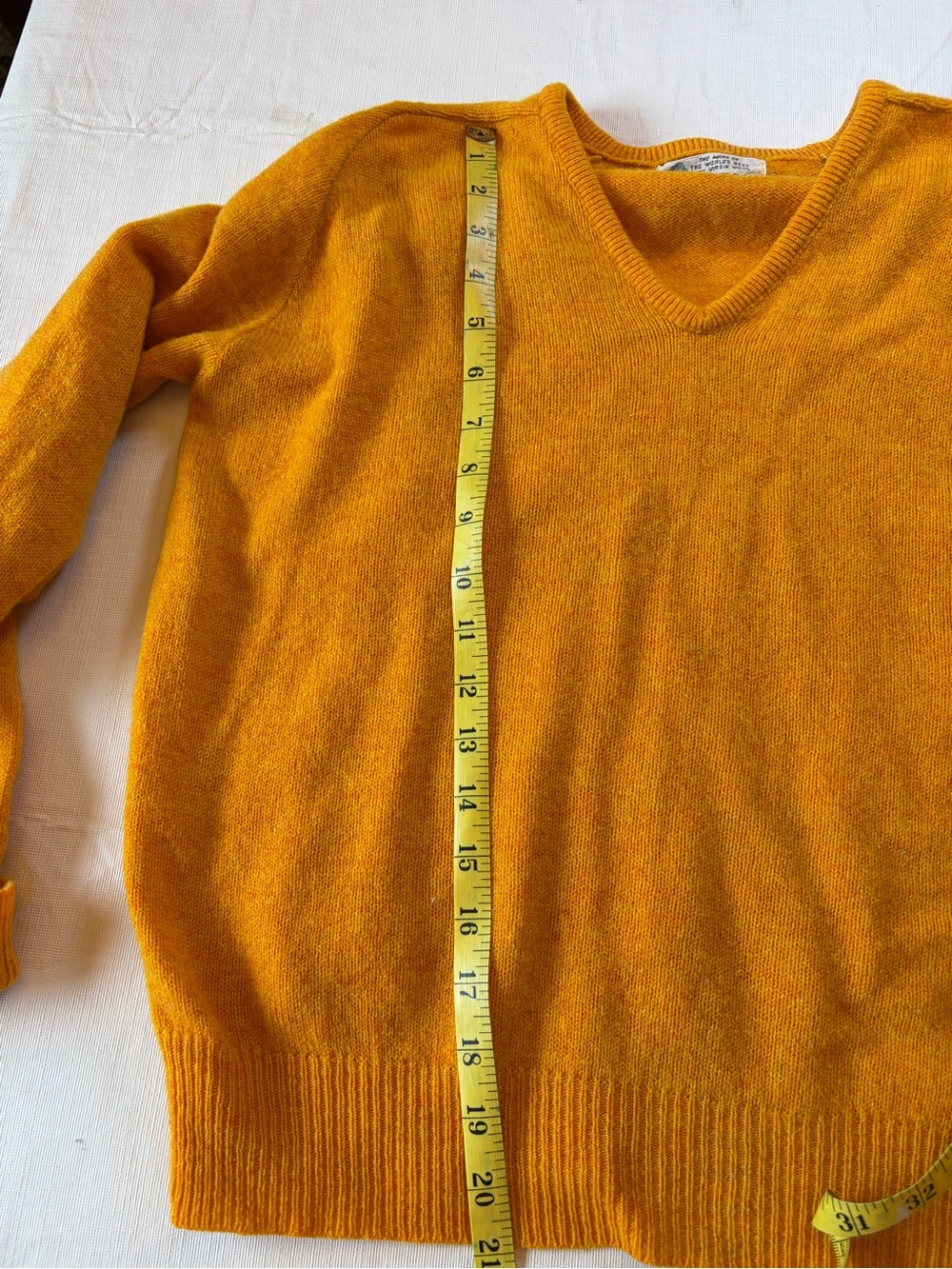 Puritan Aquaknits Mustard Yellow lambs Wool Sweater